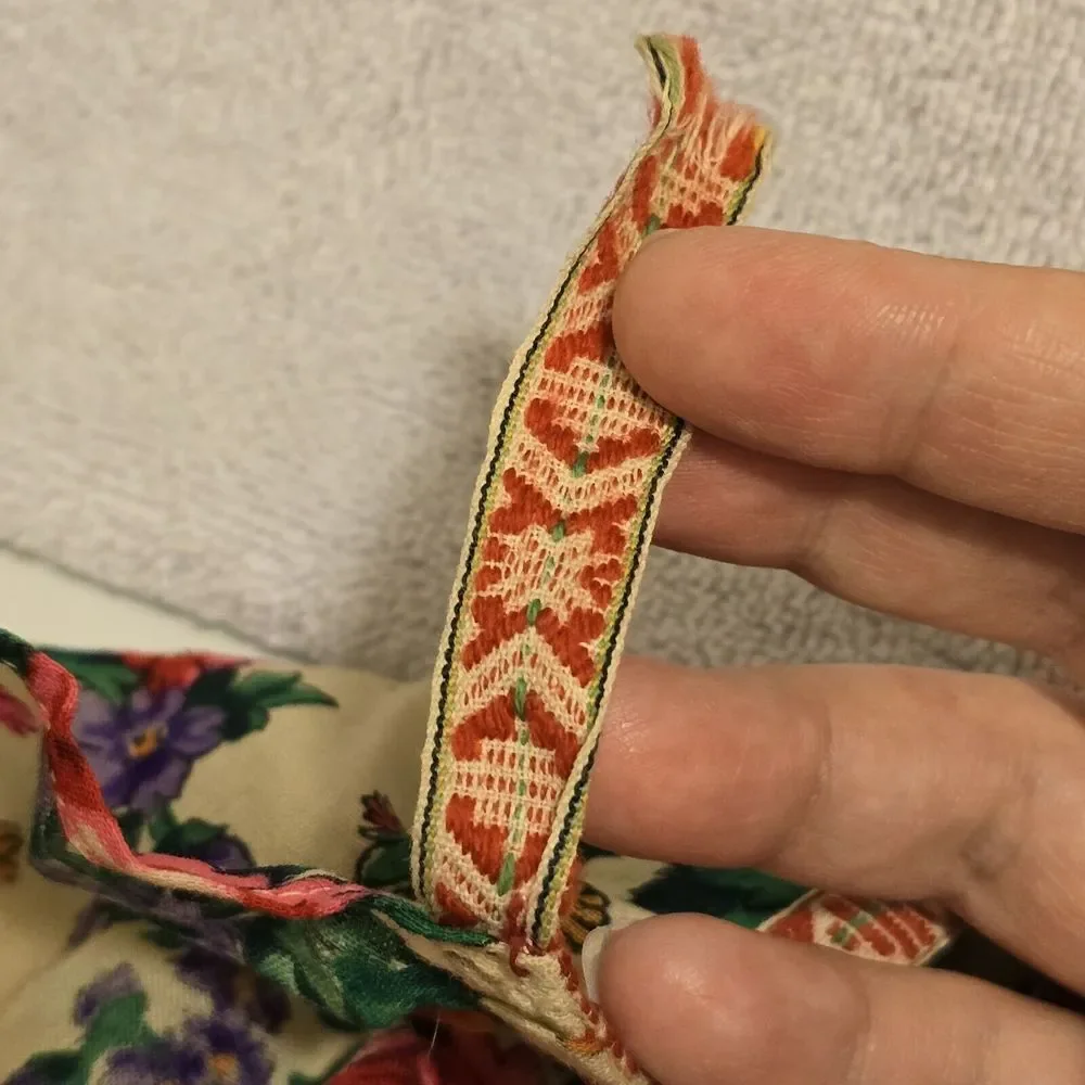 Vintage 1940s Swedish Floral Handmade Half Apron Lightweight Cotton‎ READ